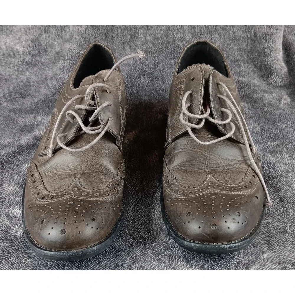Steve Madden Neville Wingtip Brogue Oxfords Dress Shoes Men 7 Grey Leather‎